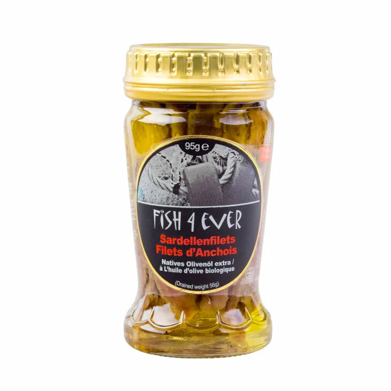 Filet d'anchois dans l'huile d'olive, 95g,Fish4ever