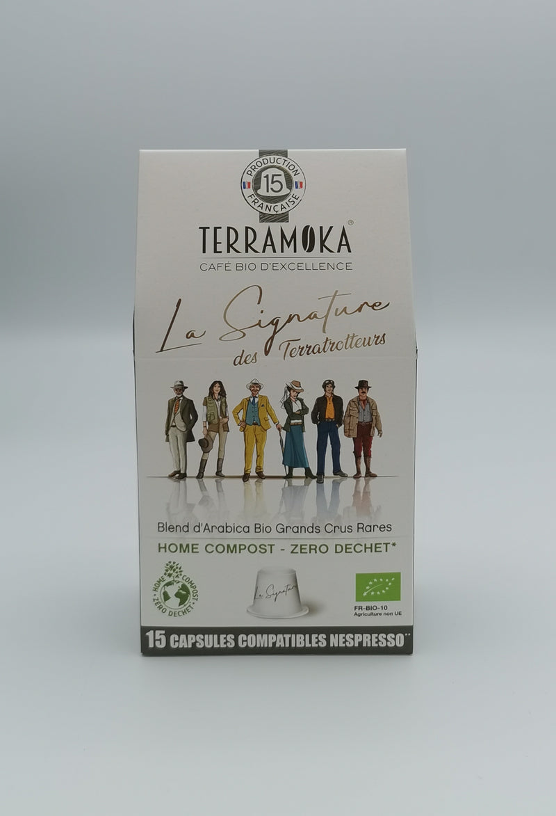 15 Capsules Zéro Déchet pour Nespresso® 100% Arabica Bio Inde, Brésil et Ethiopie