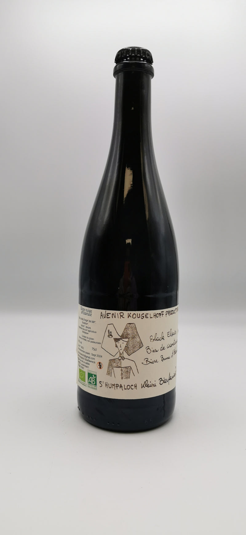 Bière Noire Bio Artisanale 75cl, Black Elsass, Brasserie S'Humpaloch d'Alsace