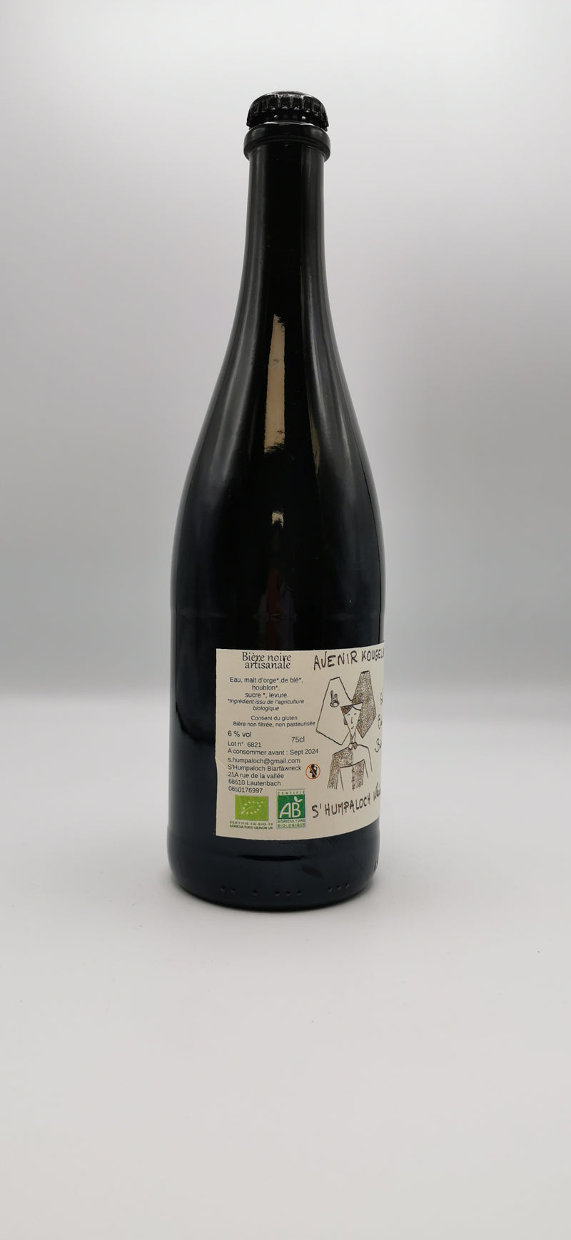 Bière Noire Bio Artisanale 75cl, Black Elsass, Brasserie S'Humpaloch d'Alsace