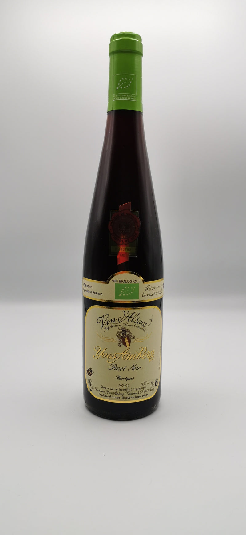Vin Rouge Bio AOC Pinot Noir 2018, Cuvée Barrique, Domaine Yves Amberg