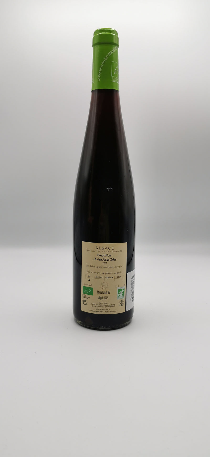 Vin Rouge Bio AOC Pinot Noir 2018, Cuvée Barrique, Domaine Yves Amberg