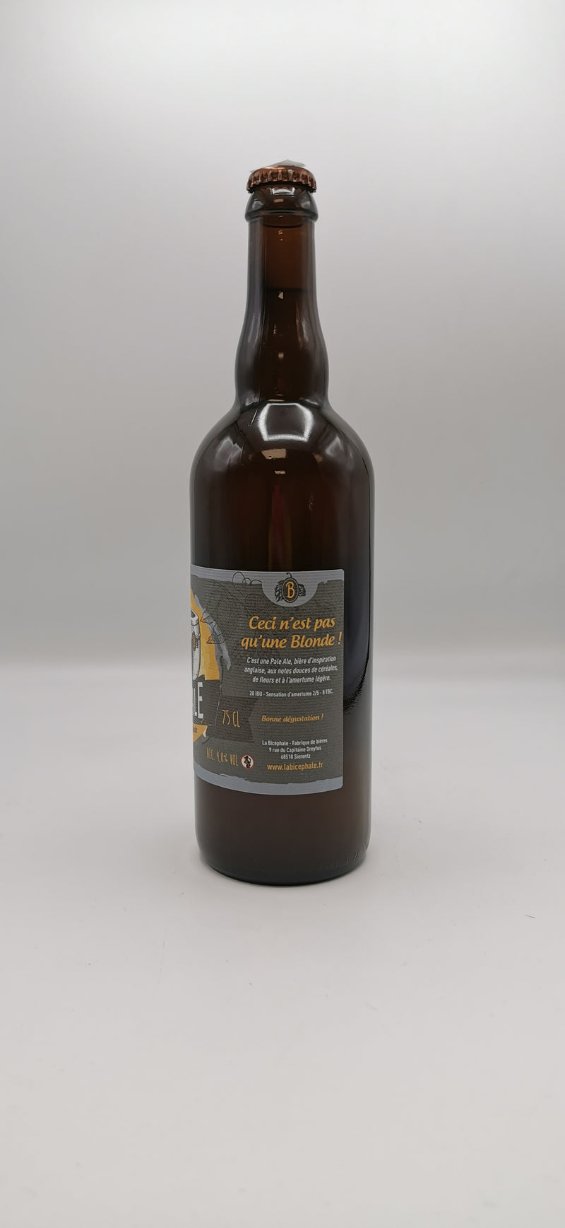 Bière Blonde Bio Artisanale 75cl, Pale Ale, Brasserie la Bicéphale d'Alsace