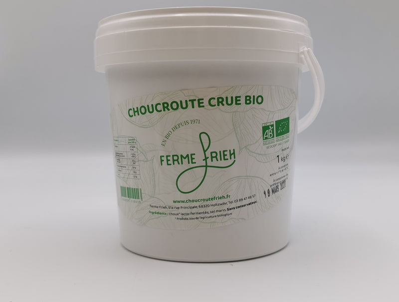 Choucroute Crue Bio 1Kg, Ferme Frieh d'Alsace + 8 Recettes en Description