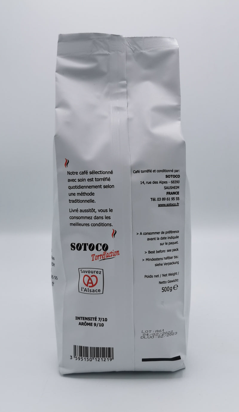 Café Grains Arabica Bio 500g, Hop'La, Torréfié en Alsace