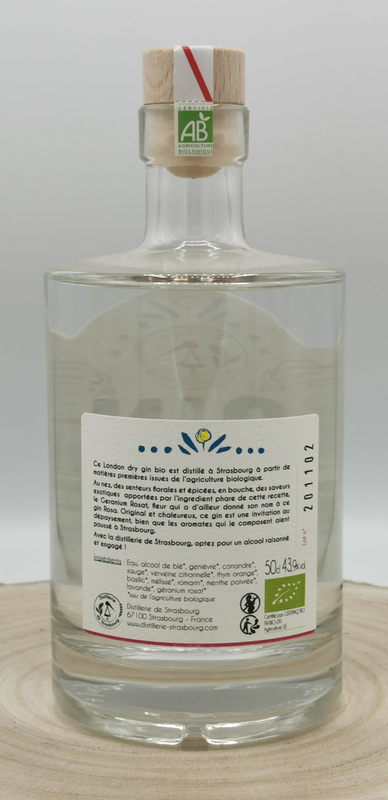 Gin Artisanal Bio Rosa 50Cl d'Alsace