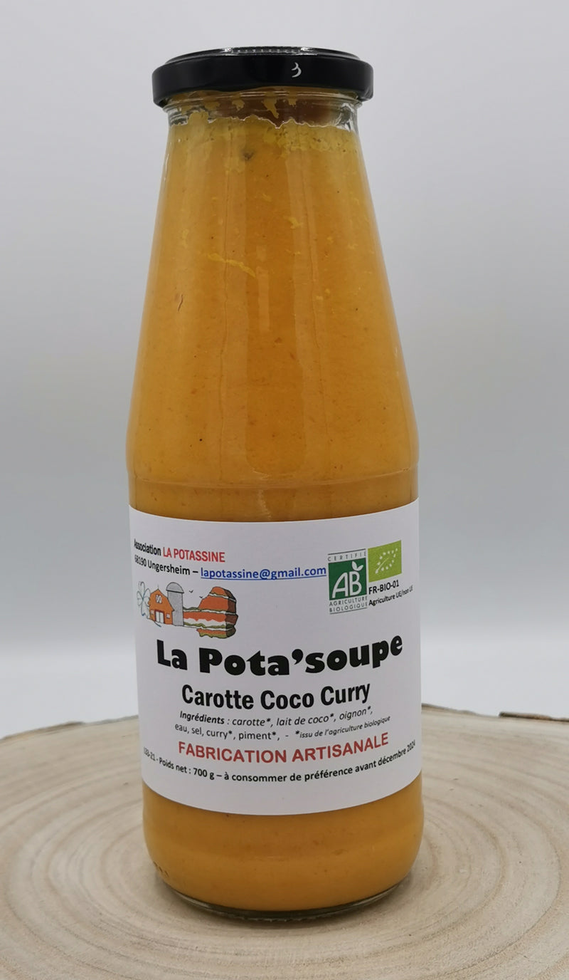 Soupe Carotte/Coco/ Curry, 700g, la Potassine d'Alsace