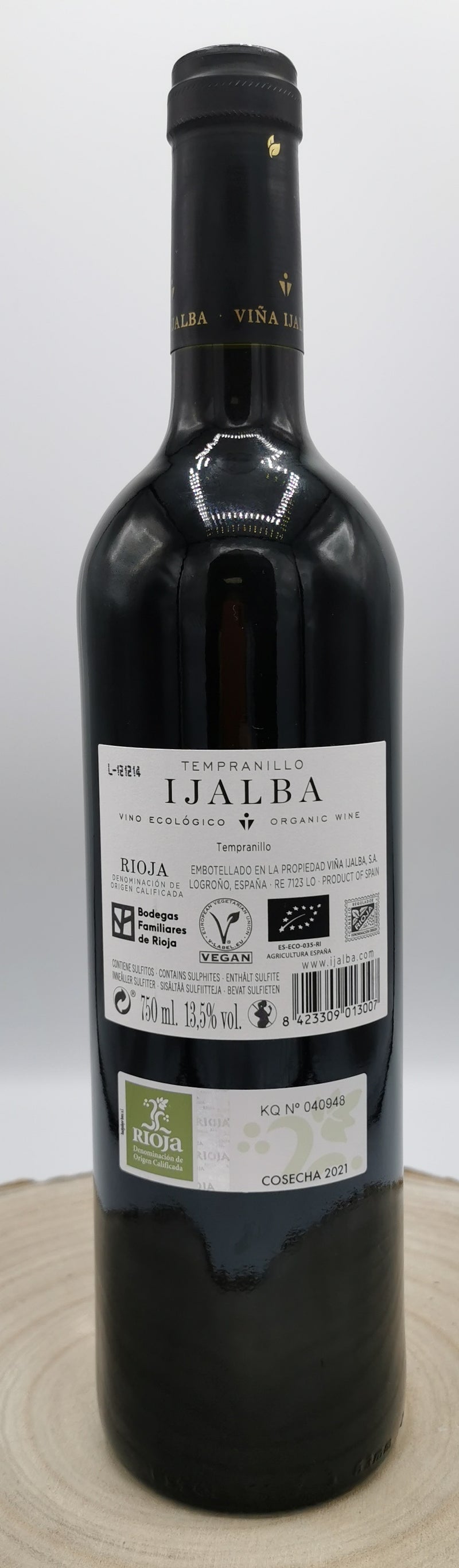 Vin Rouge Bio AOC Rioja 2021, Cuvée Tempranillo, Domaine Ijalba d'Espagne