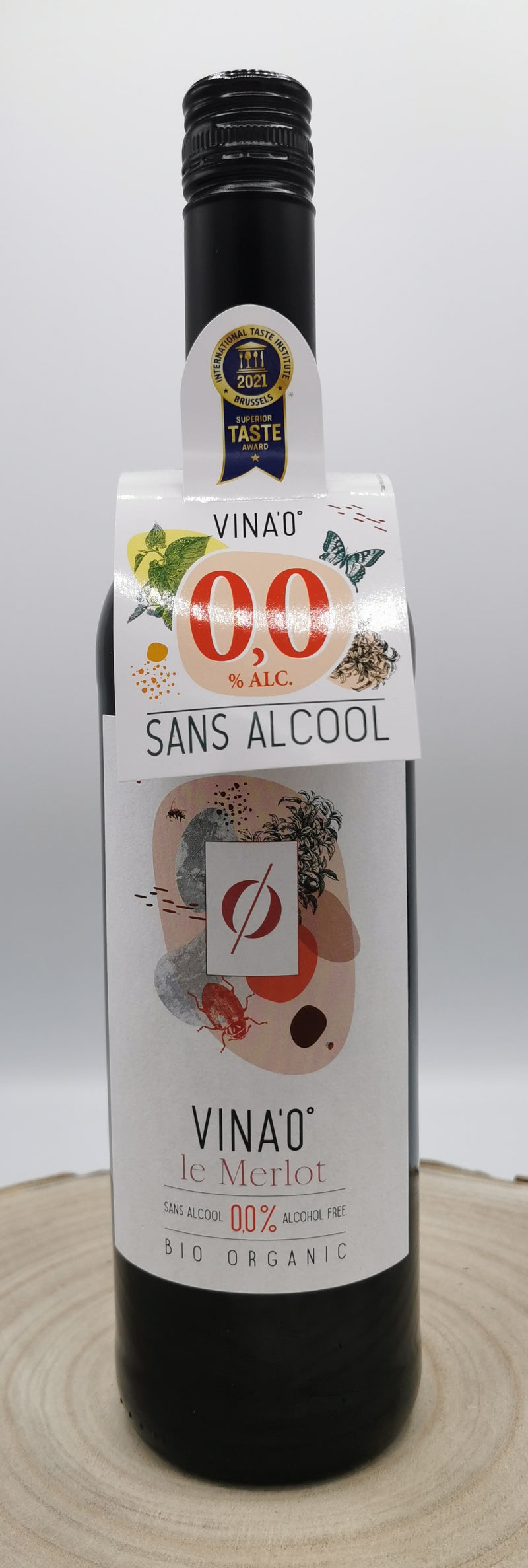 Vin Rouge Sans Alcool, Cuvée Le Merlot, Vina'O