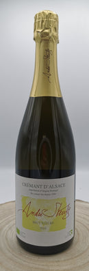 Vin Blanc Effervescent Bio AOC Crémant d'Alsace Millésimé 2019, Sans Sulfites Ajoutés, Cuvée Brut Nature, Domaine André Stentz