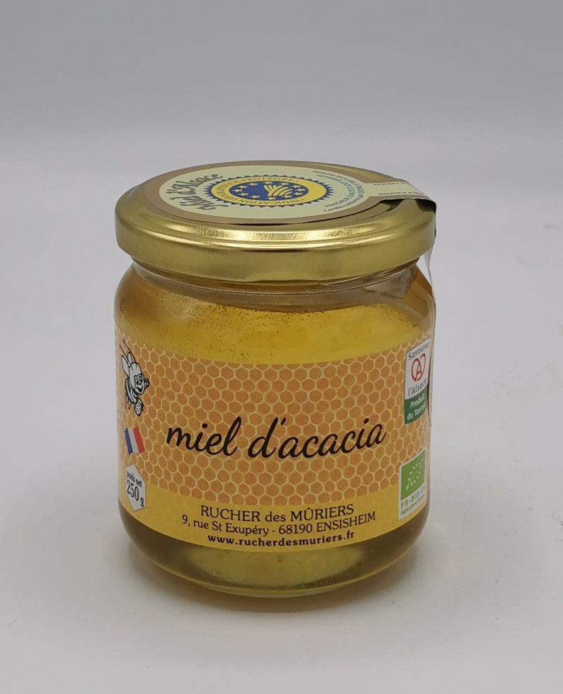 Miel d'Acacia Bio IGP d'Alsace, 250g, Le Rucher des Mûriers, Origine Alsace