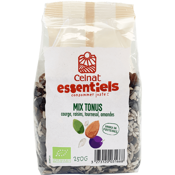 MIX TONUS, courge, raisins, tournesol, amande, 250g, Celnat