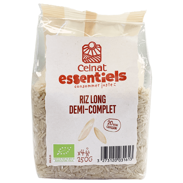 Riz long italien demi complet, 250g, Celnat