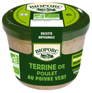 Terrine de poulet au poivre vert, 190g, Bioporc