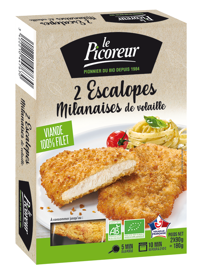 Escalopes milanaises de volaille X 2, 180g, le Picoreur