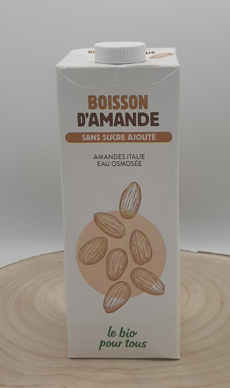 Boisson d'amande sans sucre ajouté, 1l, le Bio pour tous