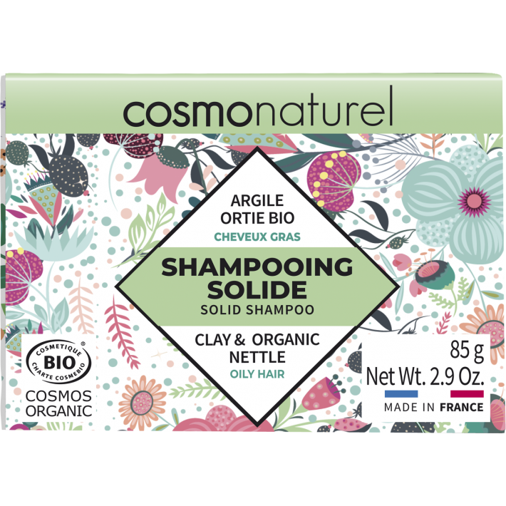Shampooing Solide Cheveux Gras, 85g, Cosmonaturel