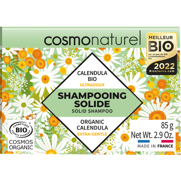 Shampooing solide ultra doux au calendula BIO, 85g, Cosmonaturel