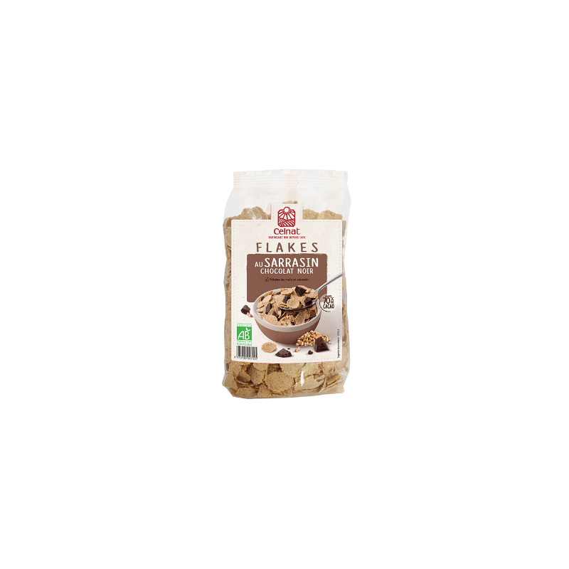 Pétales ( Flakes) au sarrasin avec copeaux de chocolat noir, 300g, Celnat