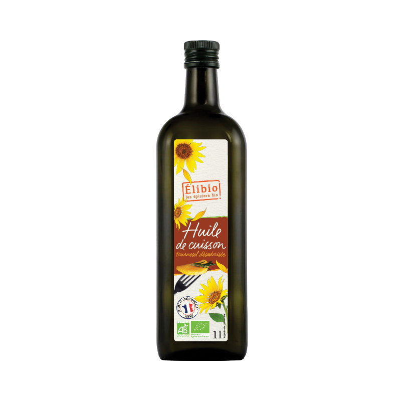 Huile de tournesol pour cuisson, 1l, Elibio