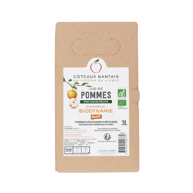 Pur jus de pomme Demeter, 3l, Côteaux Nantais