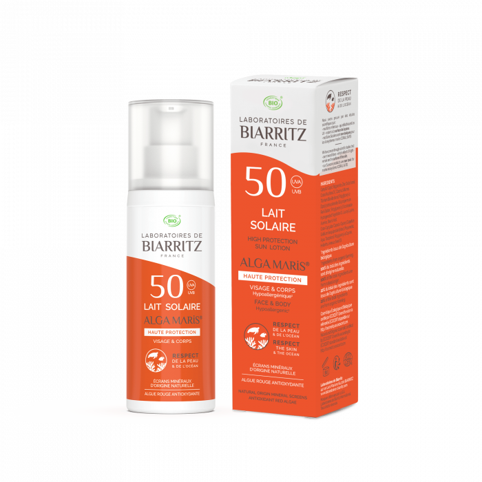 LAIT SOLAIRE SPF50 CERTIFIÉ BIO, 100ml, Laboratoires de Biarritz