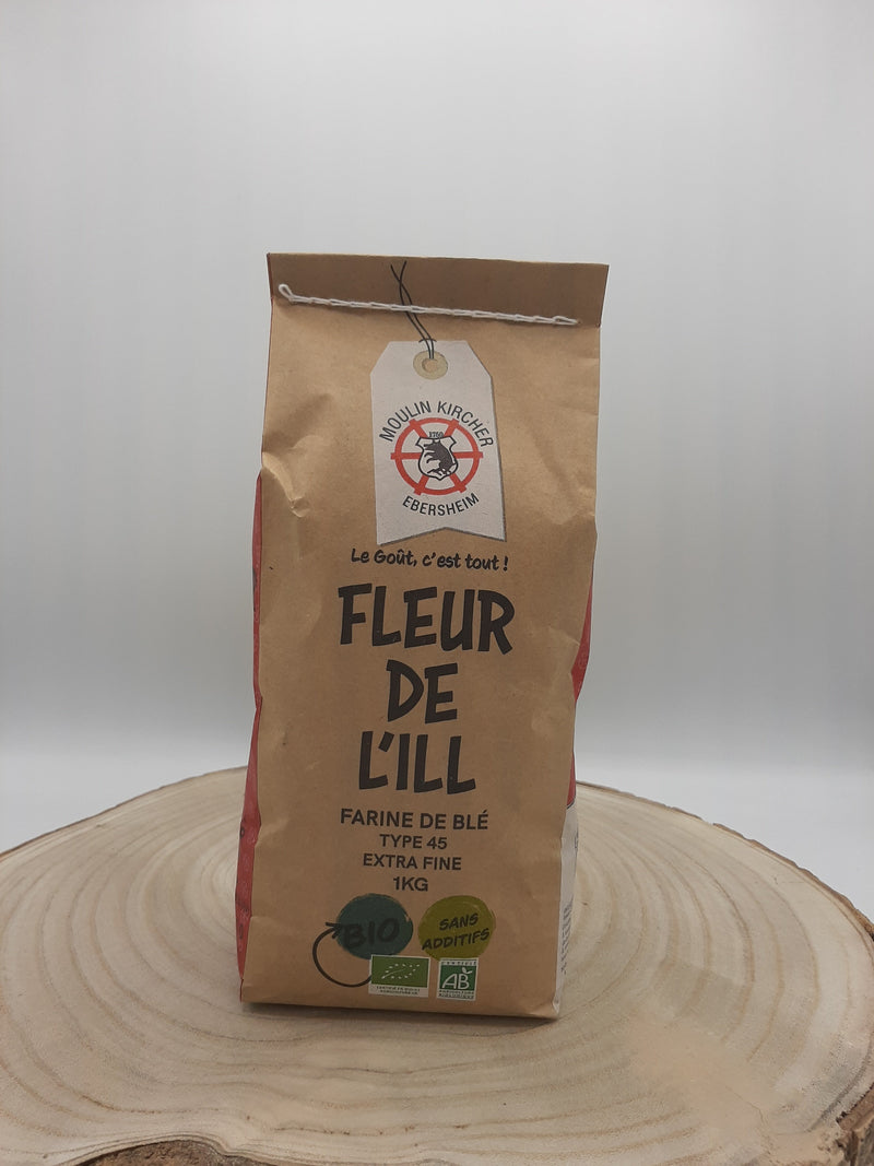 Farine de blé T45, Fleur de l'Ill, 1kg, Moulin Kircher