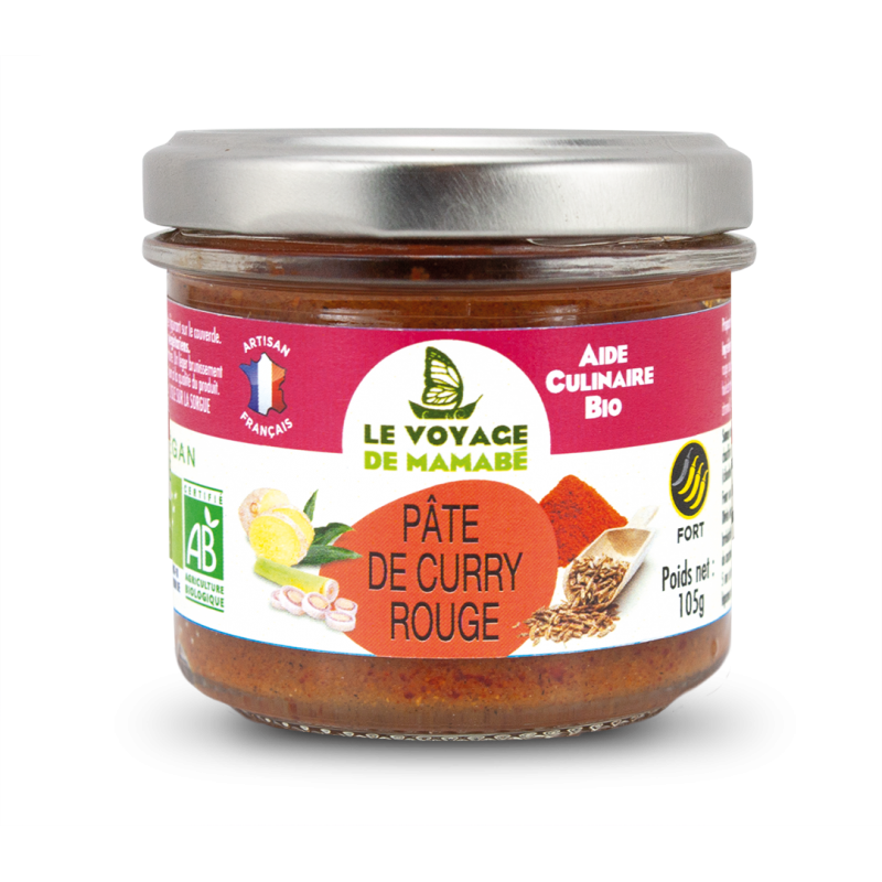 PATE POUR CURRY ROUGE BIO, 105g, le Voyage de Mamabé
