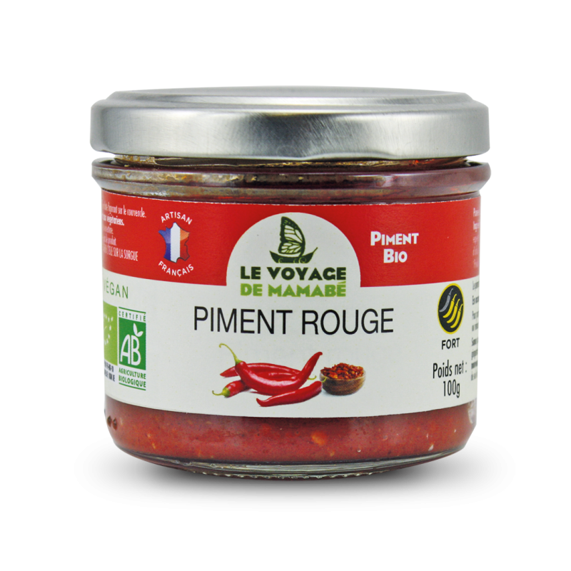 PUREE DE PIMENT ROUGE DE PROVENCE BIO, 100g, le Voyage de Mamabé