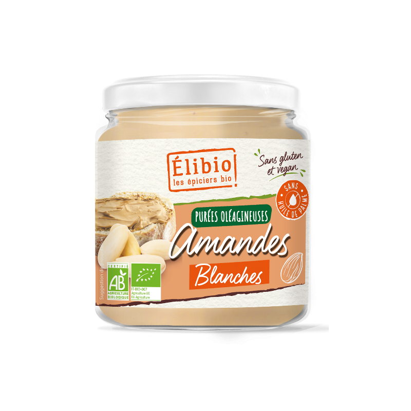 Purée d' amandes blanches, 250g, Elibio