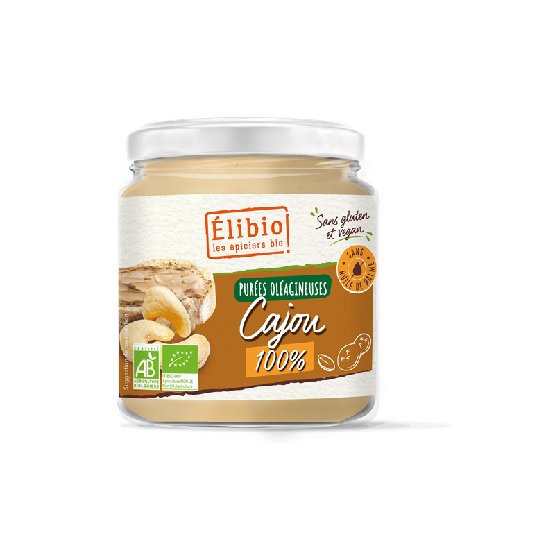 Purée de noix de Cajou 100% , 250g, Elibio
