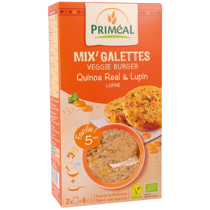 Mix Galettes Quinoa Pois lupin, 2x125g, Priméal