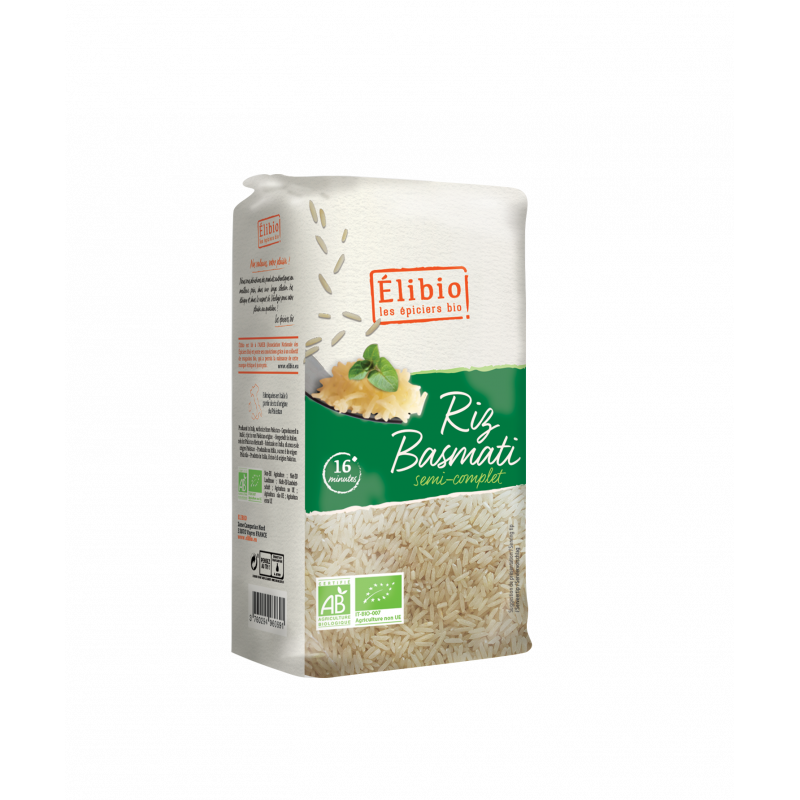 Riz Basmati semi complet , 1 kilo, Elibio