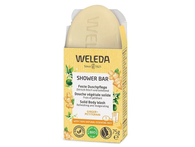 Savon de douche végétal solide, gingembre petit grain, 75g, Weleda