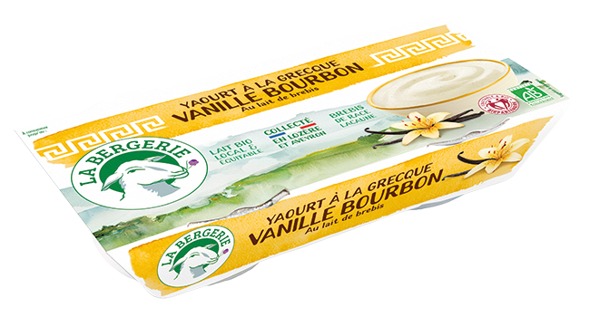 Yaourt à la grecque, vanille, Pur brebis, 2x150g, la Bergerie
